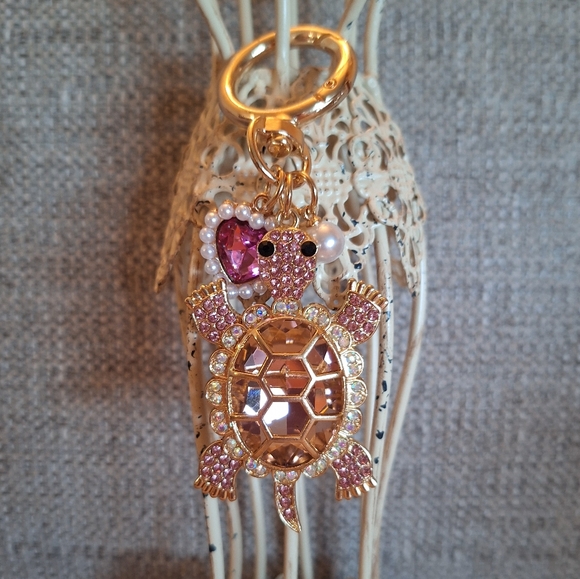Pink Turtle Keychain Bag Charm - Picture 2 of 5